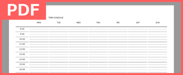1日の管理に！PDFの横型タイムスケジュール表テンプレートは作り方が分かりやすい
