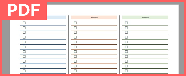 おしゃれで大人っぽいなPDFフォーマットの「ToDoリスト」無料テンプレートをダウンロード